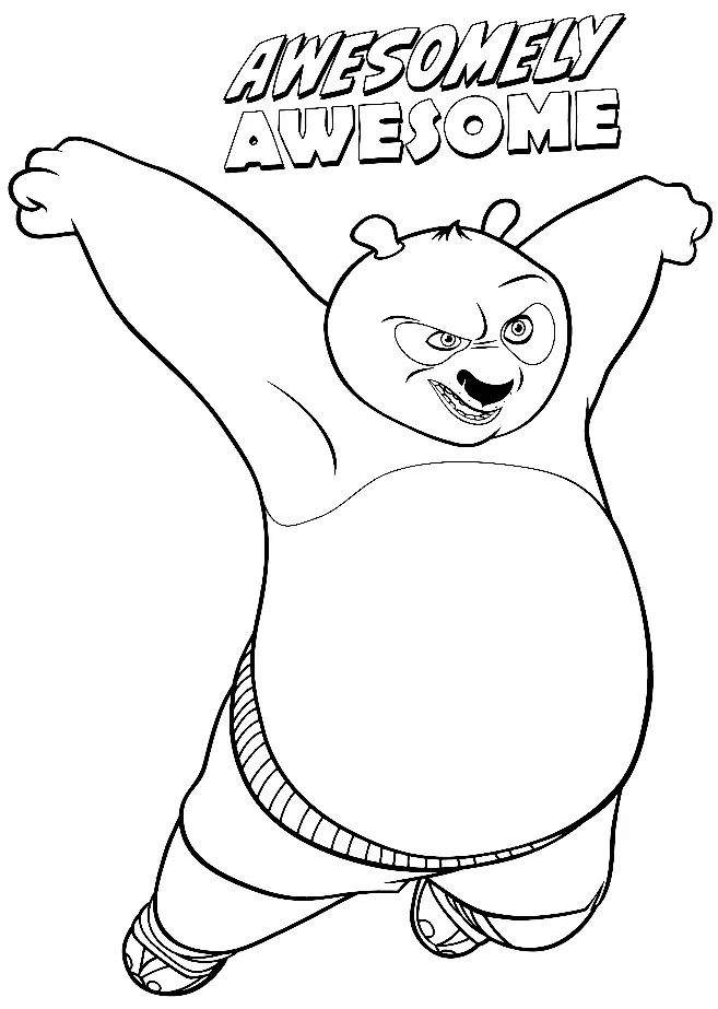 Çocuklar İçin Kung Fu Panda Boyama Sayfaları 