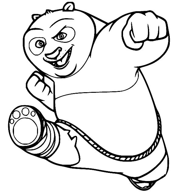 Çocuklar İçin Kung Fu Panda Boyama Sayfaları 