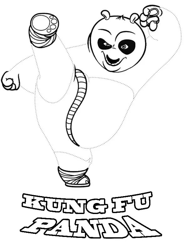 Çocuklar İçin Kung Fu Panda Boyama Sayfaları 