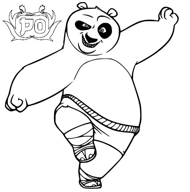 Çocuklar İçin Kung Fu Panda Boyama Sayfaları 