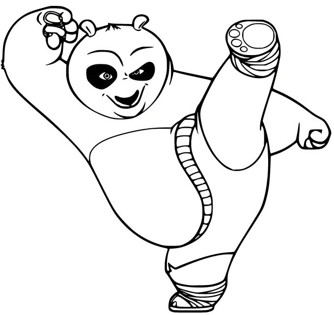 Çocuklar İçin Kung Fu Panda Boyama Sayfaları 