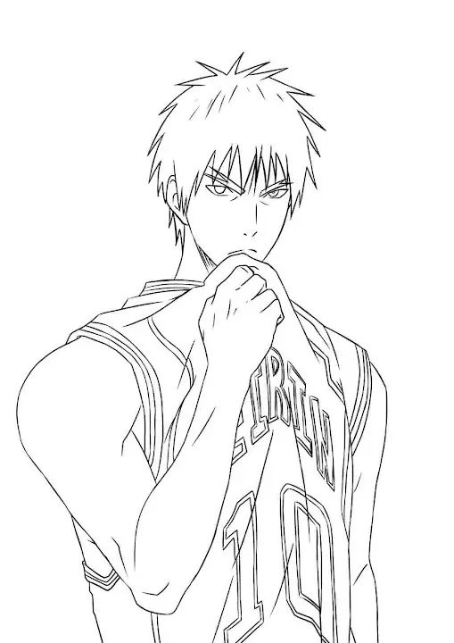Çocuklar İçin Kuroko- No Basket Boyama Sayfaları 
