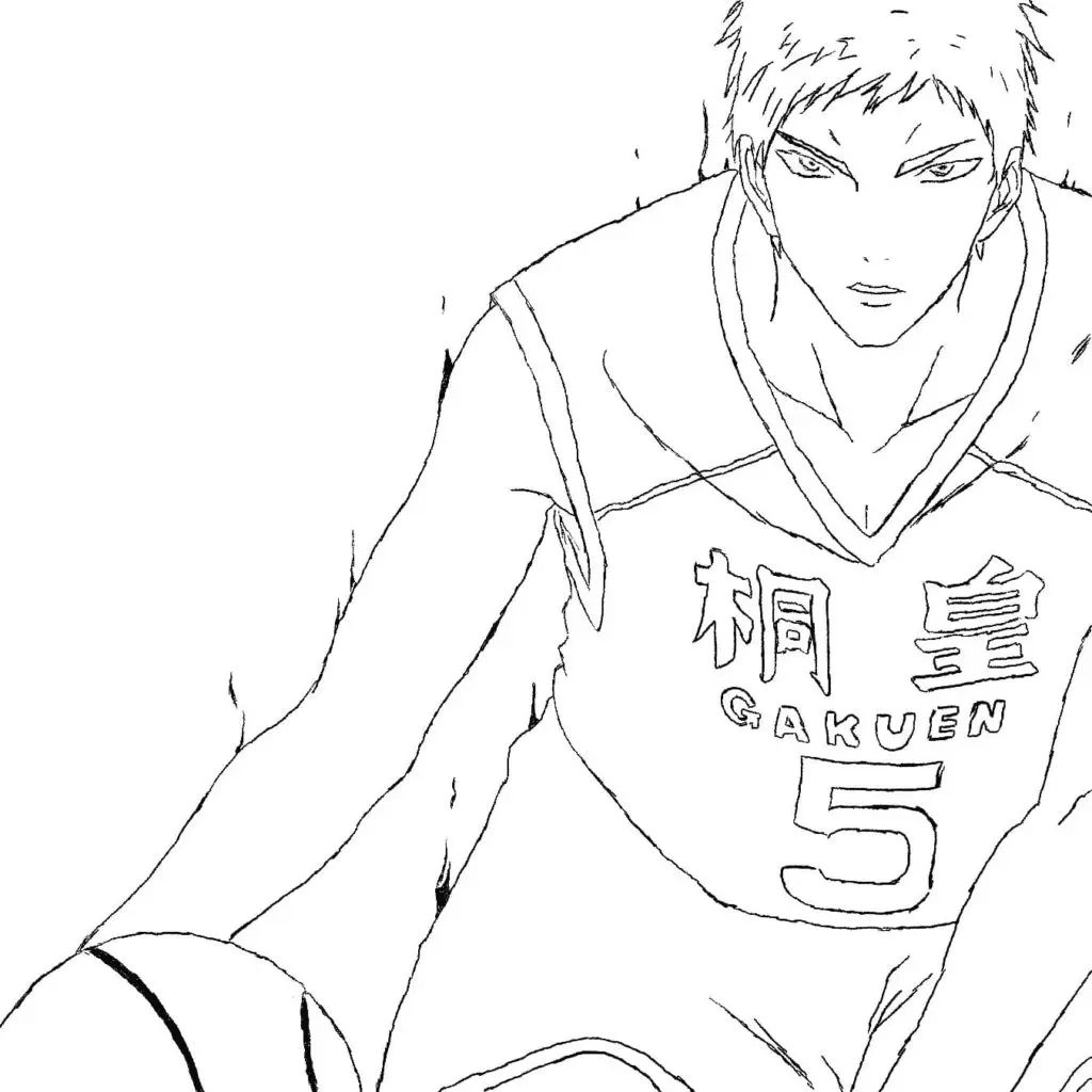 Çocuklar İçin Kuroko- No Basket Boyama Sayfaları 