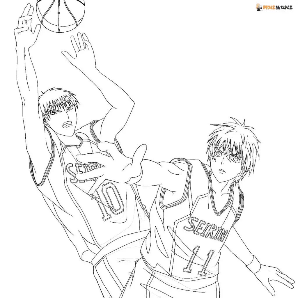 Çocuklar İçin Kuroko- No Basket Boyama Sayfaları 