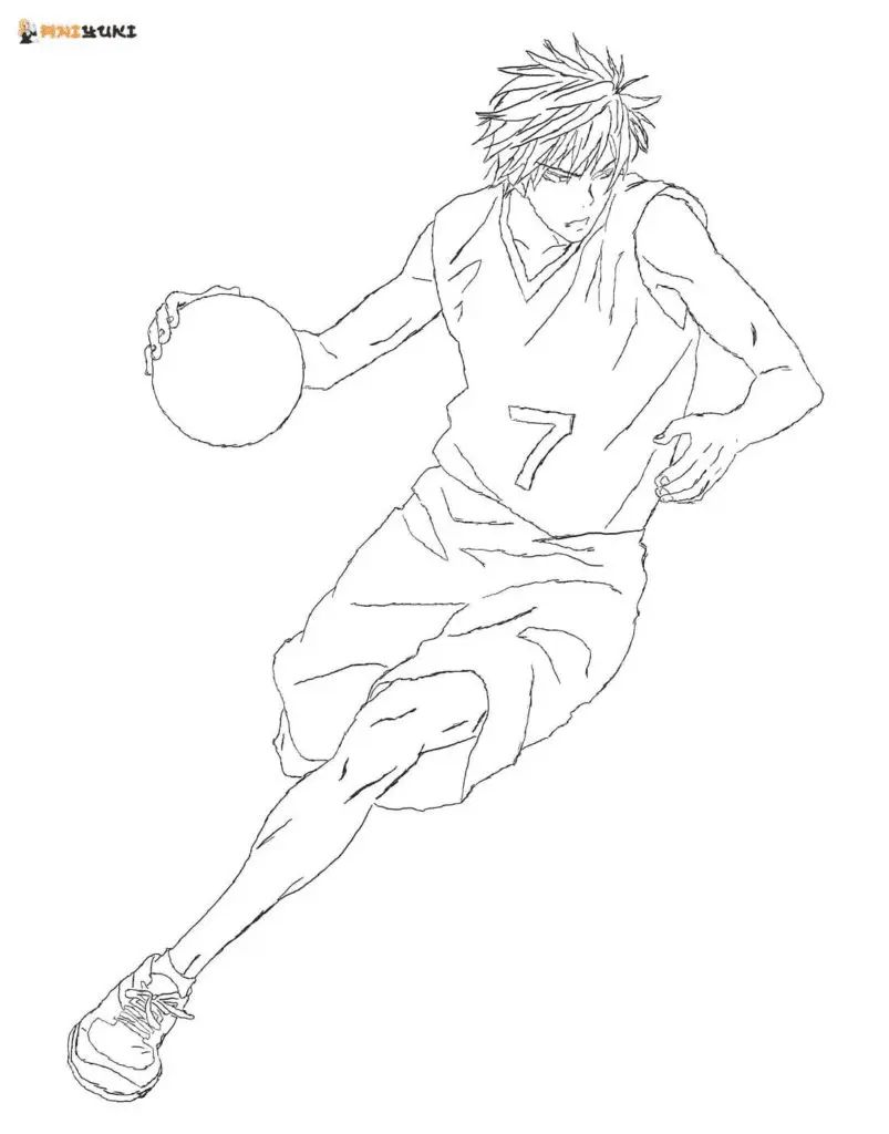 Çocuklar İçin Kuroko- No Basket Boyama Sayfaları 