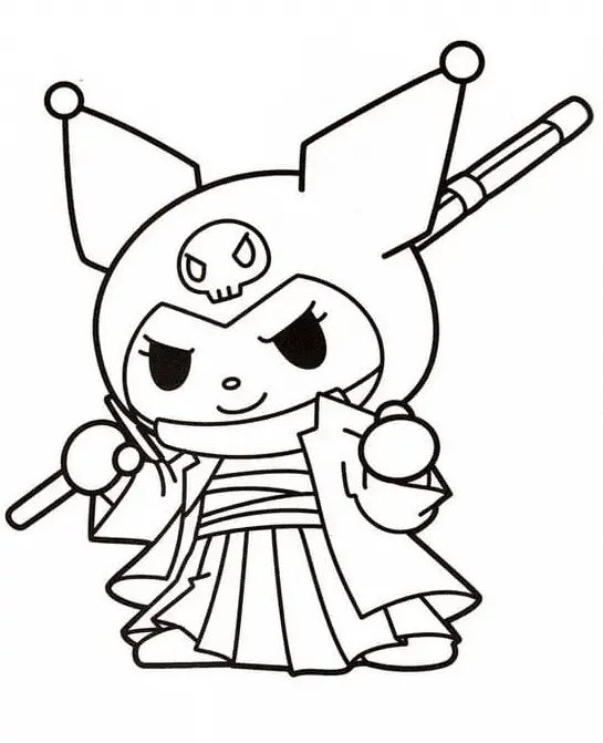 Çocuklar İçin Kuromi Boyama Sayfaları 