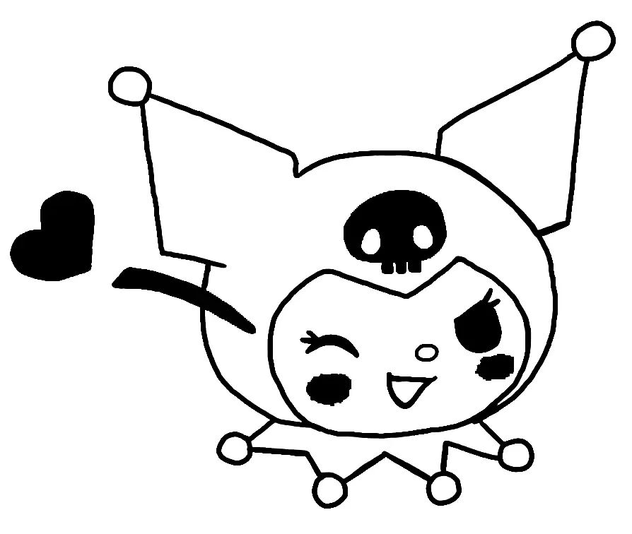 Çocuklar İçin Kuromi Boyama Sayfaları 
