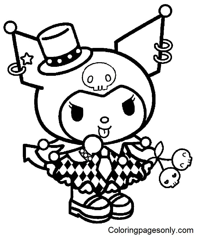 Çocuklar İçin Kuromi Boyama Sayfaları 