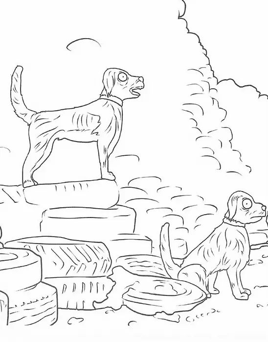 Çocuklar İçin Köpek Adası Boyama Sayfaları 