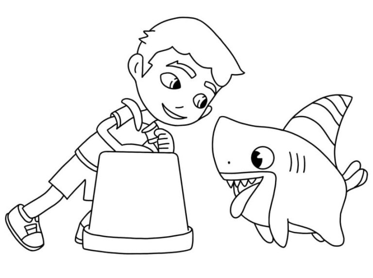 Çocuklar İçin Köpekbalığı Köpek Sharkdog Boyama Sayfaları 