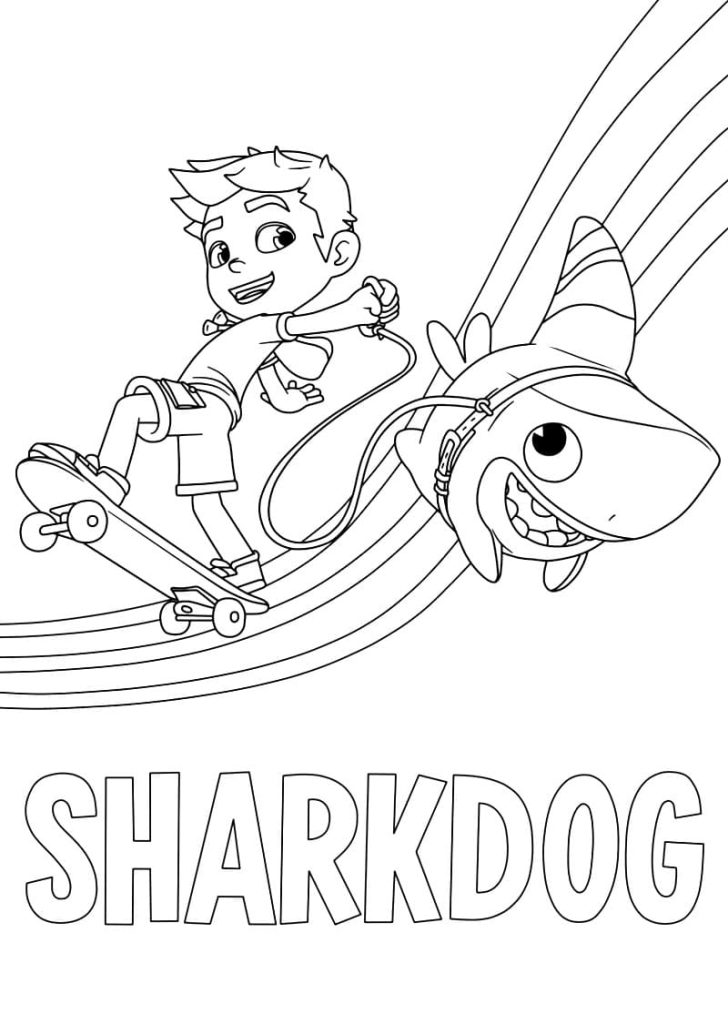 Çocuklar İçin Köpekbalığı Köpek Sharkdog Boyama Sayfaları 