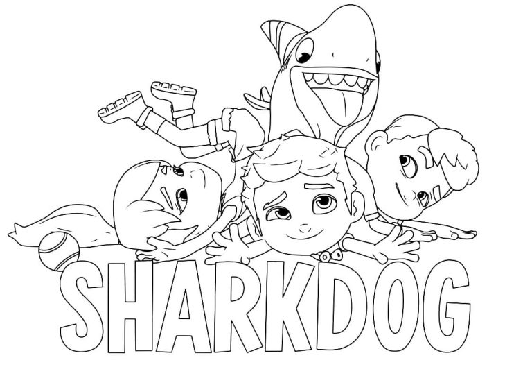 Çocuklar İçin Köpekbalığı Köpek Sharkdog Boyama Sayfaları 