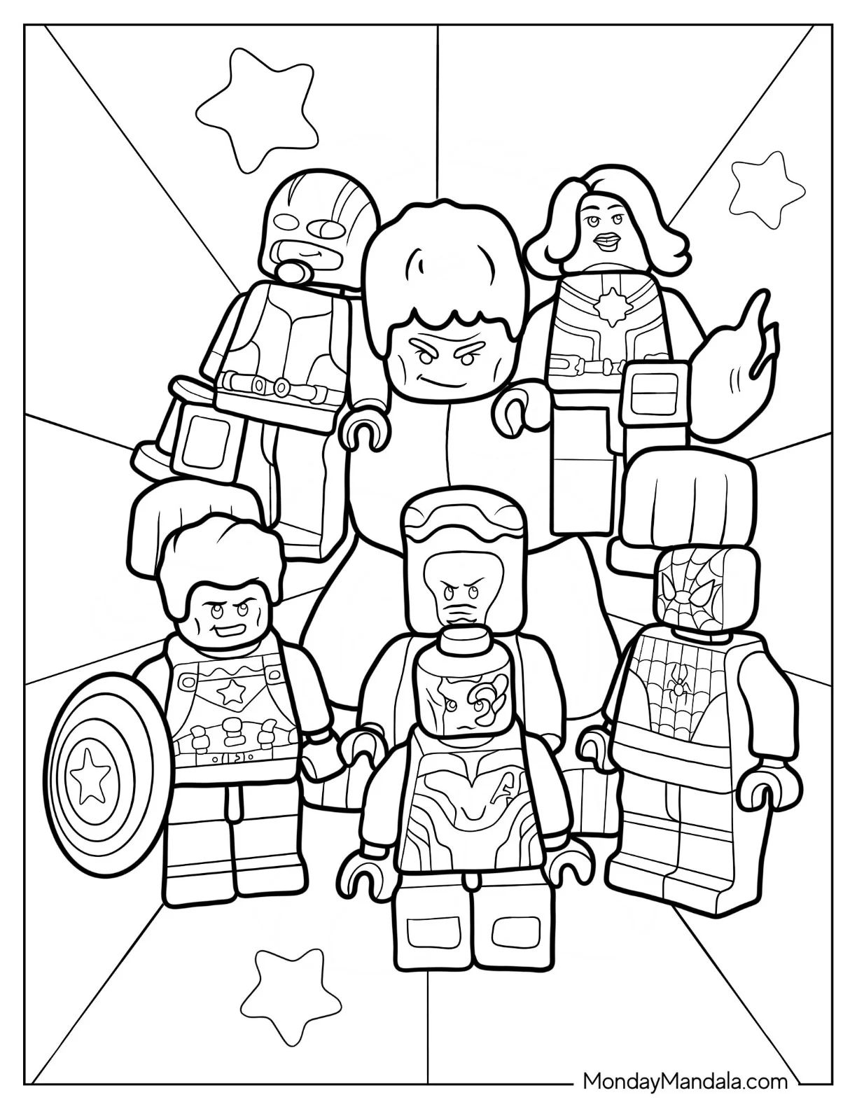 Çocuklar İçin Lego Avengers Boyama Sayfaları 