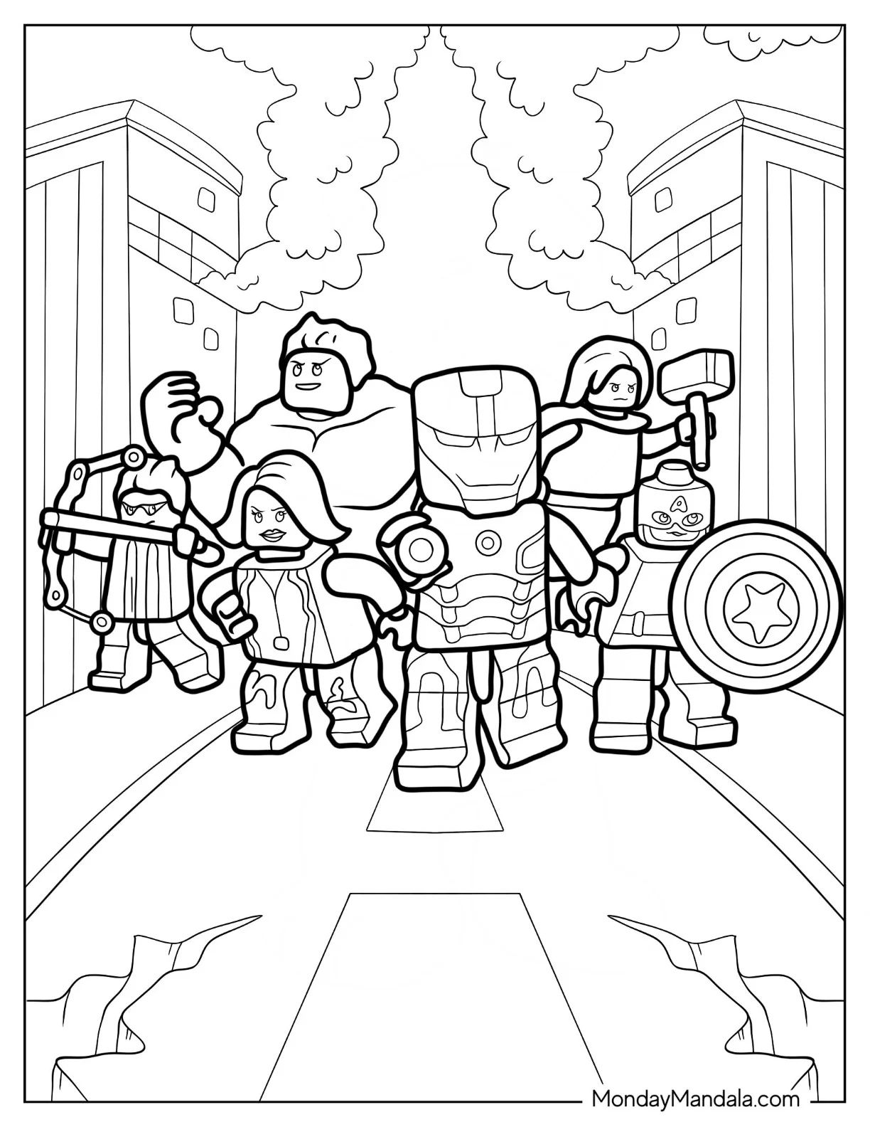 Çocuklar İçin Lego Avengers Boyama Sayfaları 