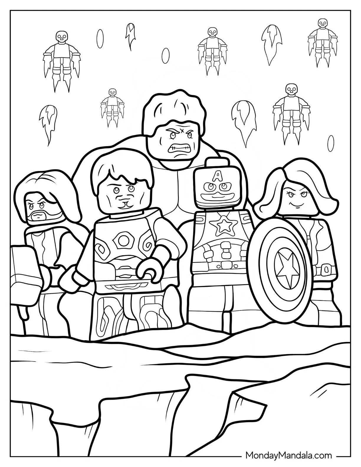 Çocuklar İçin Lego Avengers Boyama Sayfaları 