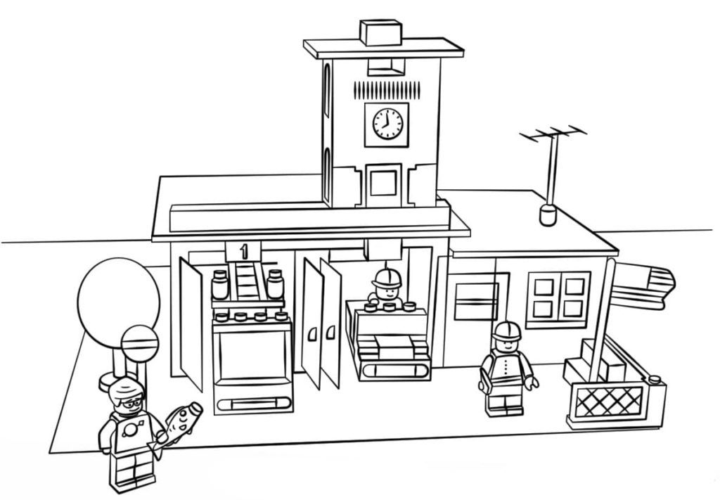 Çocuklar İçin Lego City Boyama Sayfaları 