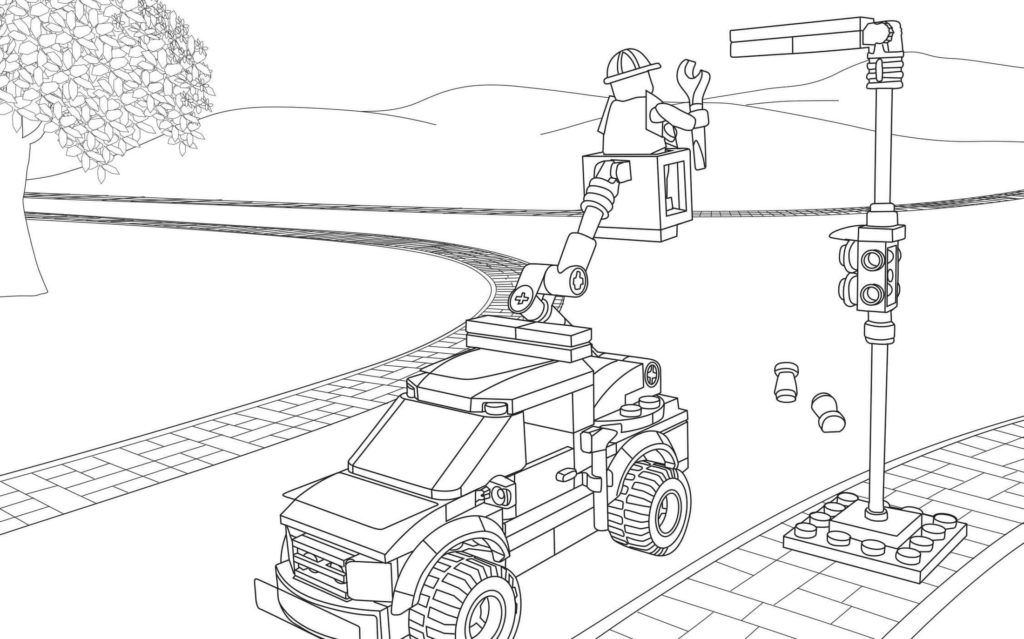 Çocuklar İçin Lego City Boyama Sayfaları 