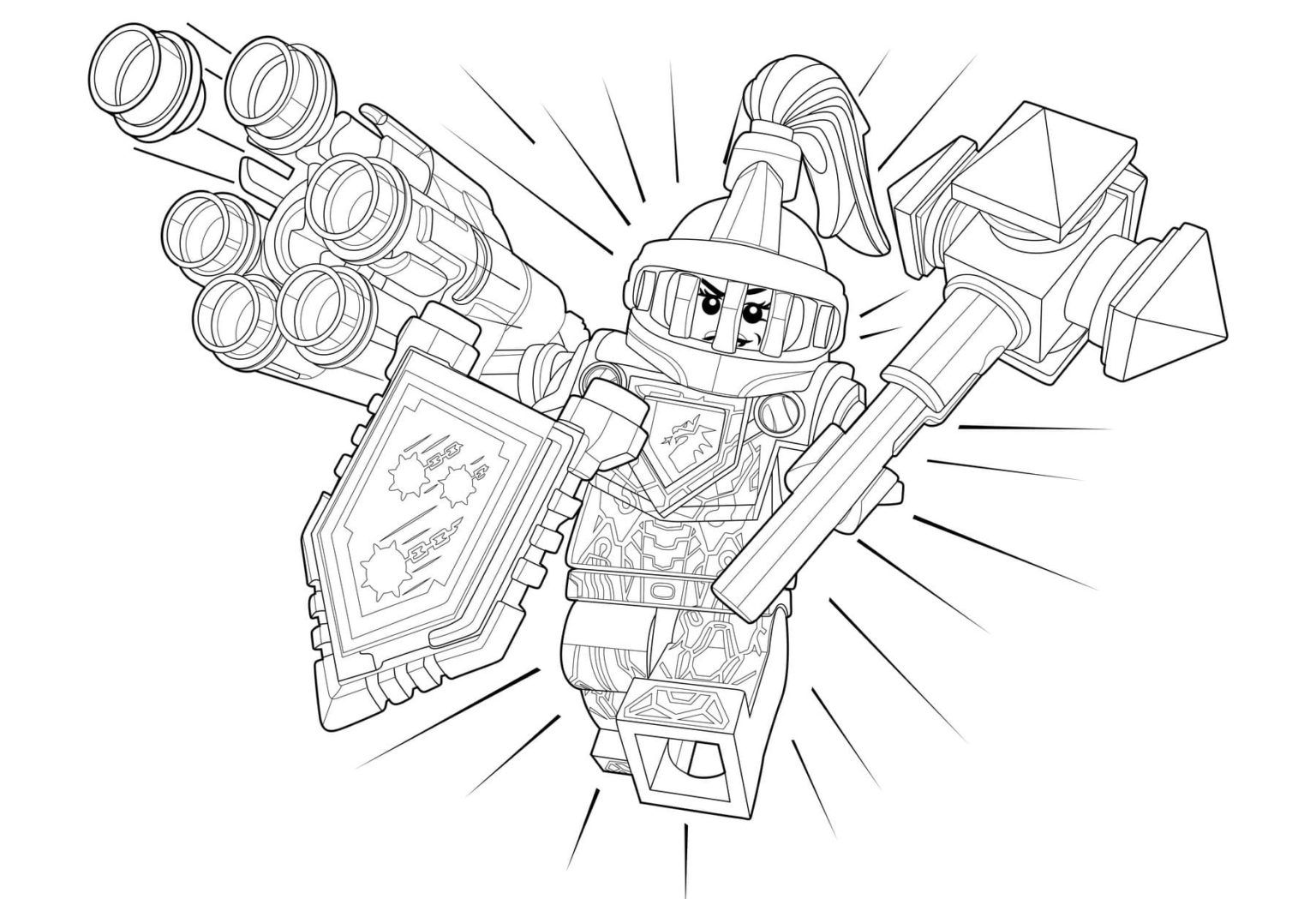 Çocuklar İçin Lego Nexo Knights Boyama Sayfaları 