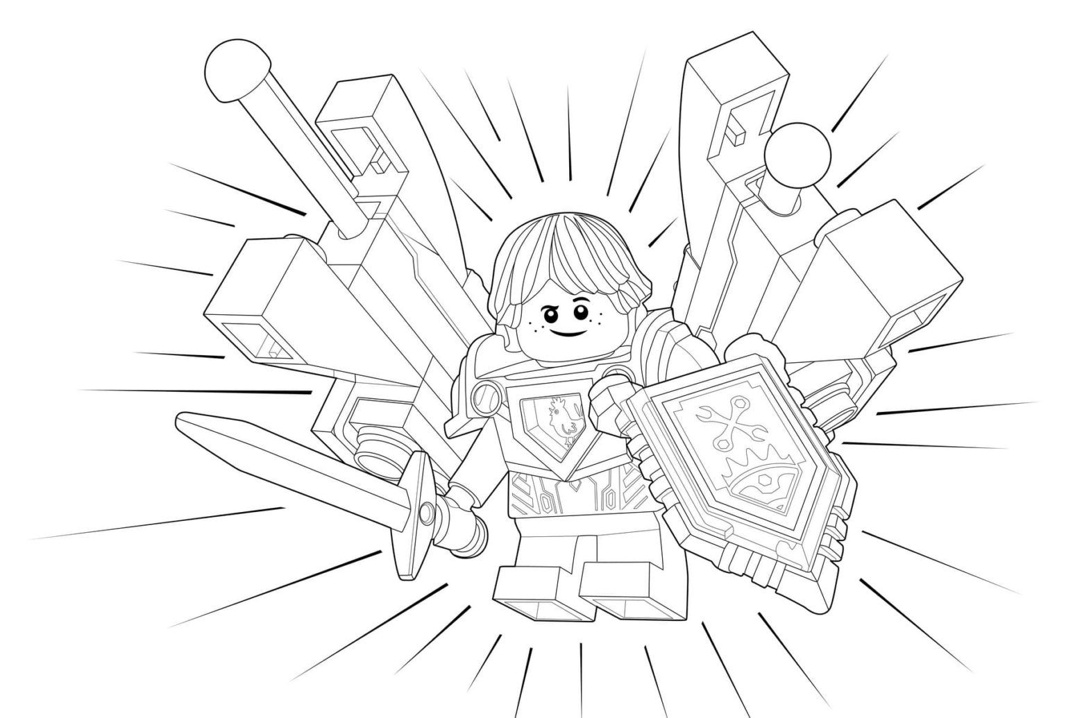 Çocuklar İçin Lego Nexo Knights Boyama Sayfaları 