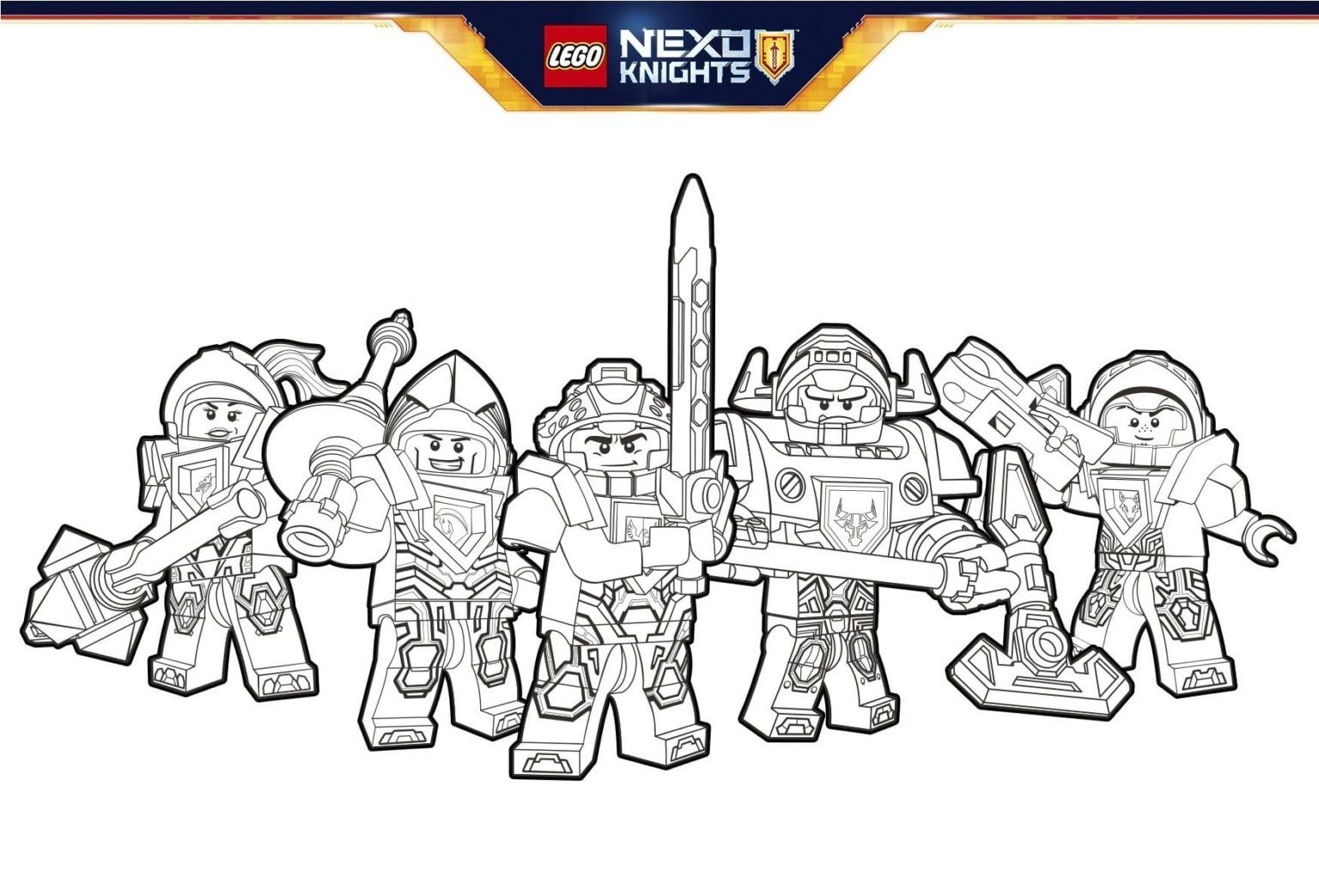 Çocuklar İçin Lego Nexo Knights Boyama Sayfaları 