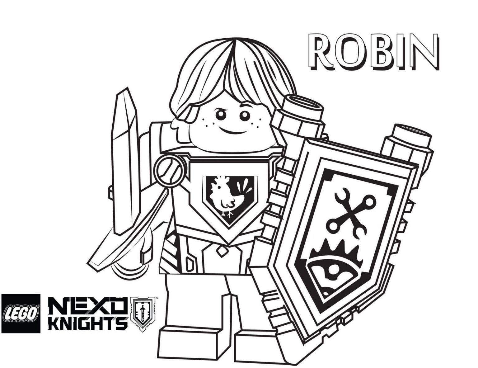 Çocuklar İçin Lego Nexo Knights Boyama Sayfaları 