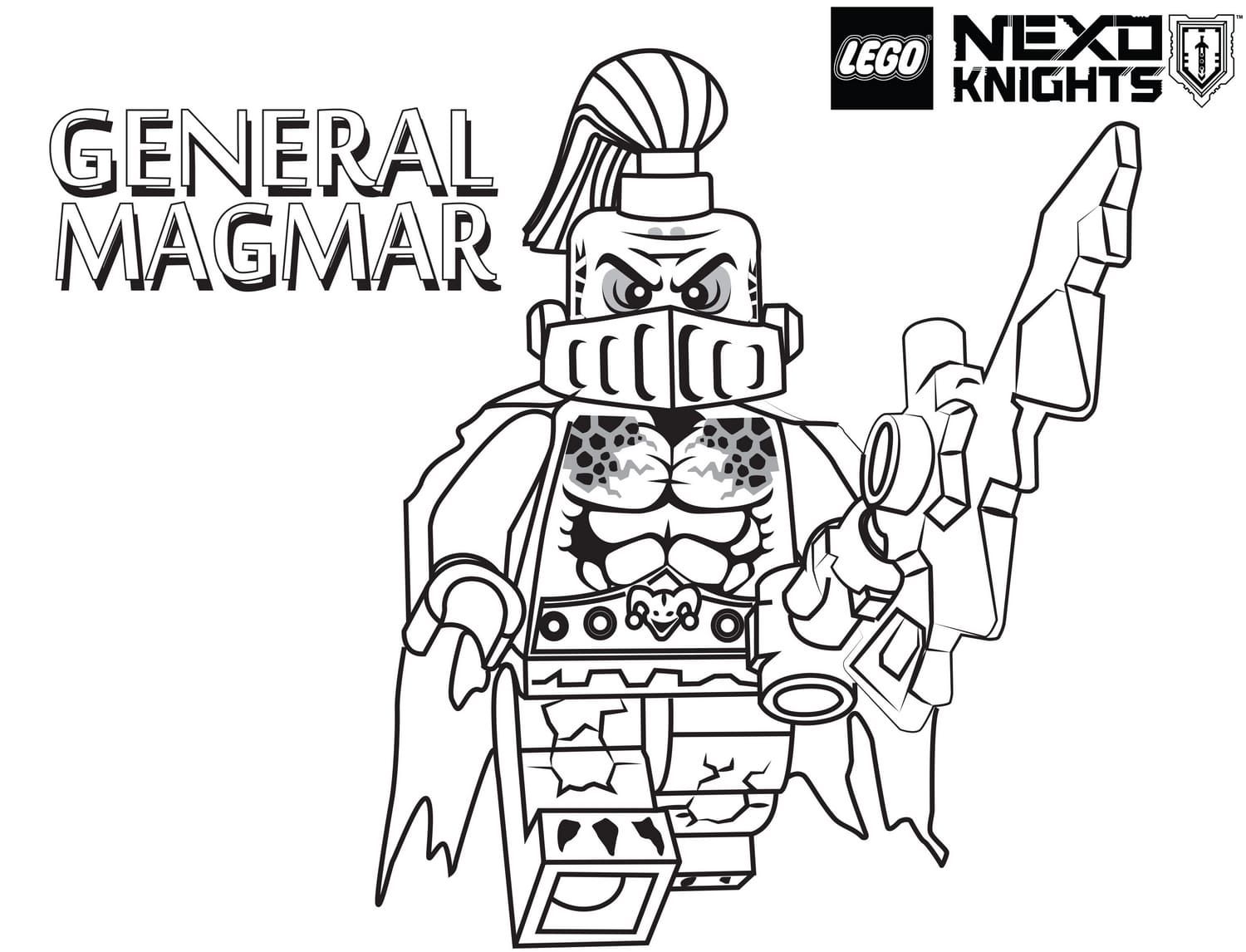 Çocuklar İçin Lego Nexo Knights Boyama Sayfaları 
