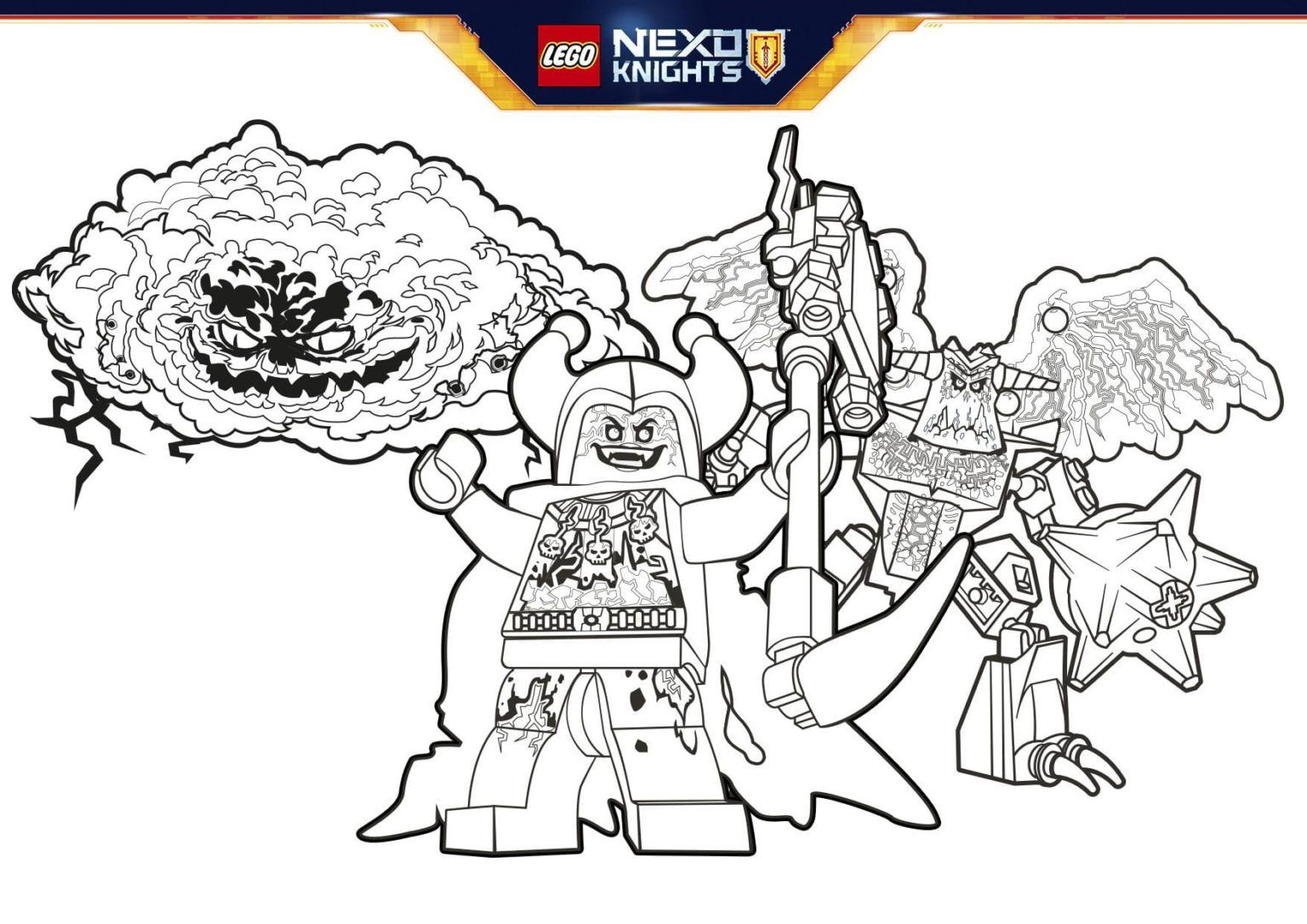 Çocuklar İçin Lego Nexo Knights Boyama Sayfaları 