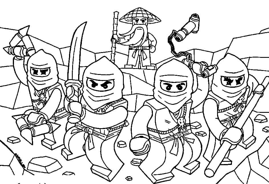 Çocuklar İçin Lego Ninjago Boyama Sayfaları 