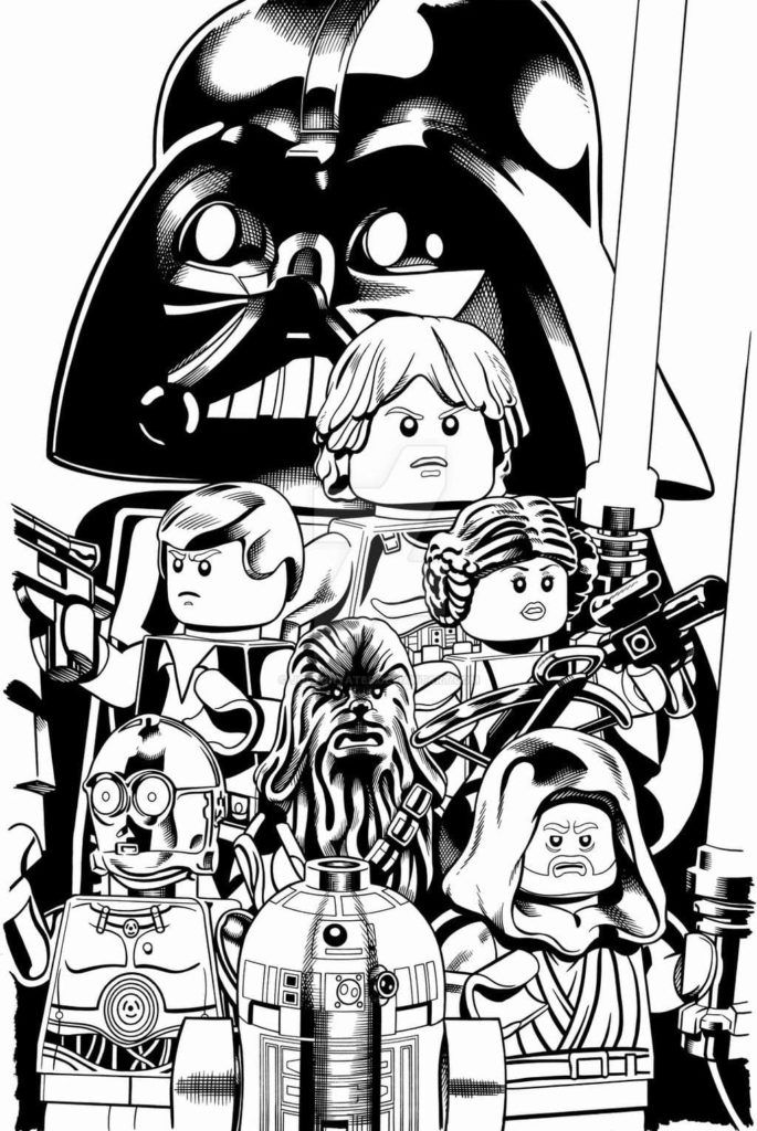 Çocuklar İçin Lego-Star-Wars Boyama Sayfaları 