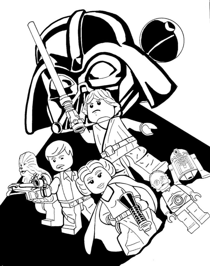 Çocuklar İçin Lego-Star-Wars Boyama Sayfaları 