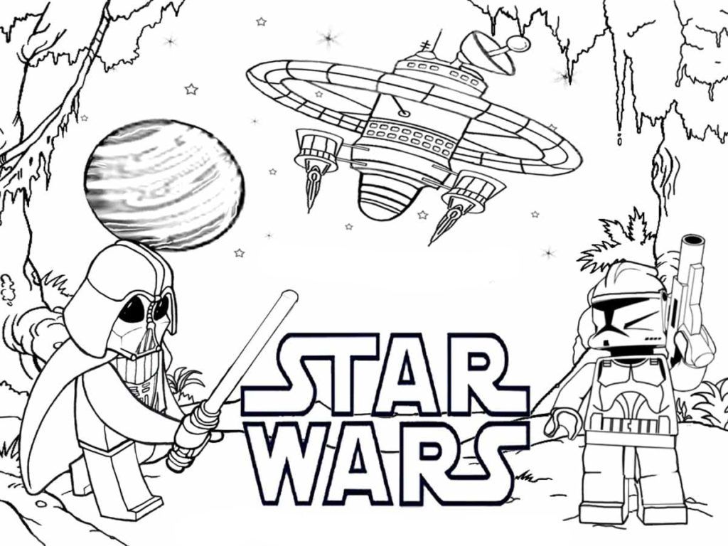 Çocuklar İçin Lego-Star-Wars Boyama Sayfaları 