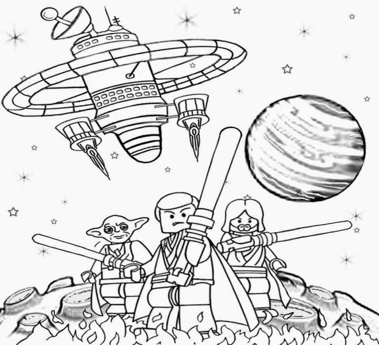 Çocuklar İçin Lego-Star-Wars Boyama Sayfaları 