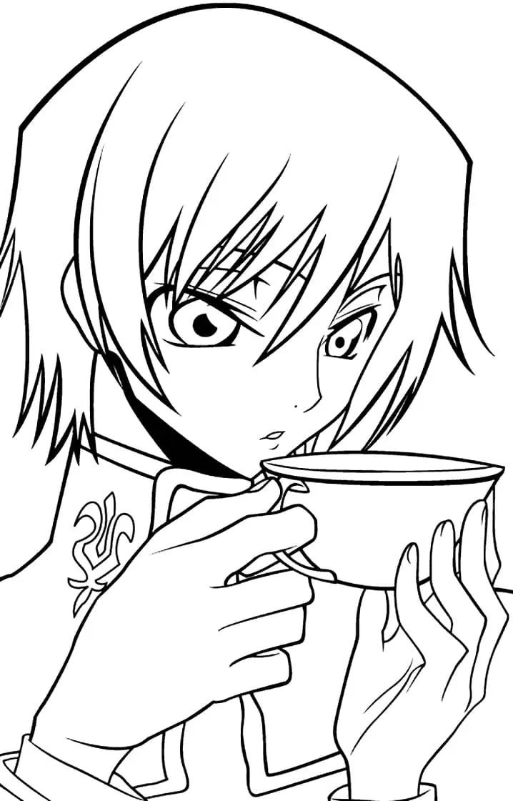 Çocuklar İçin Lelouch Vi Britannia Boyama Sayfaları 
