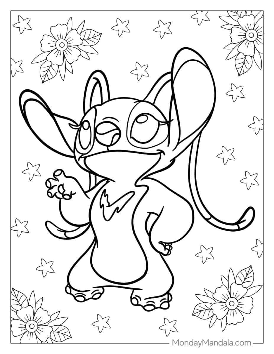 Çocuklar İçin Lilo ve Stitch Boyama Sayfaları 