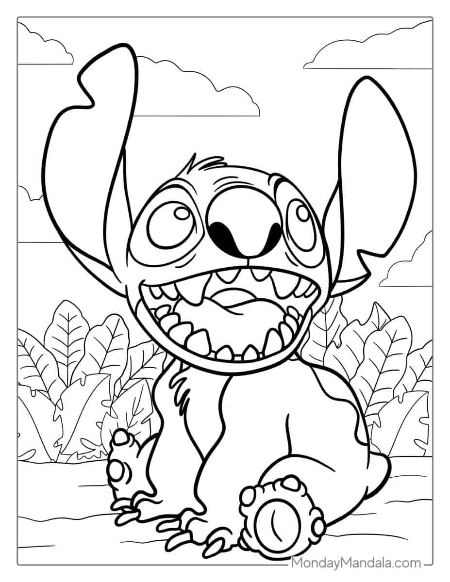 Çocuklar İçin Lilo ve Stitch Boyama Sayfaları 
