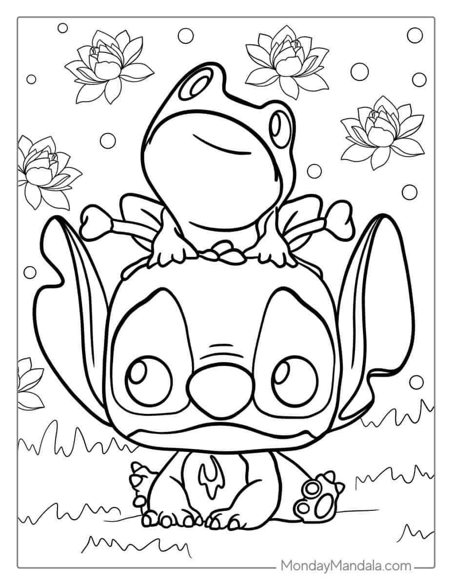 Çocuklar İçin Lilo ve Stitch Boyama Sayfaları 