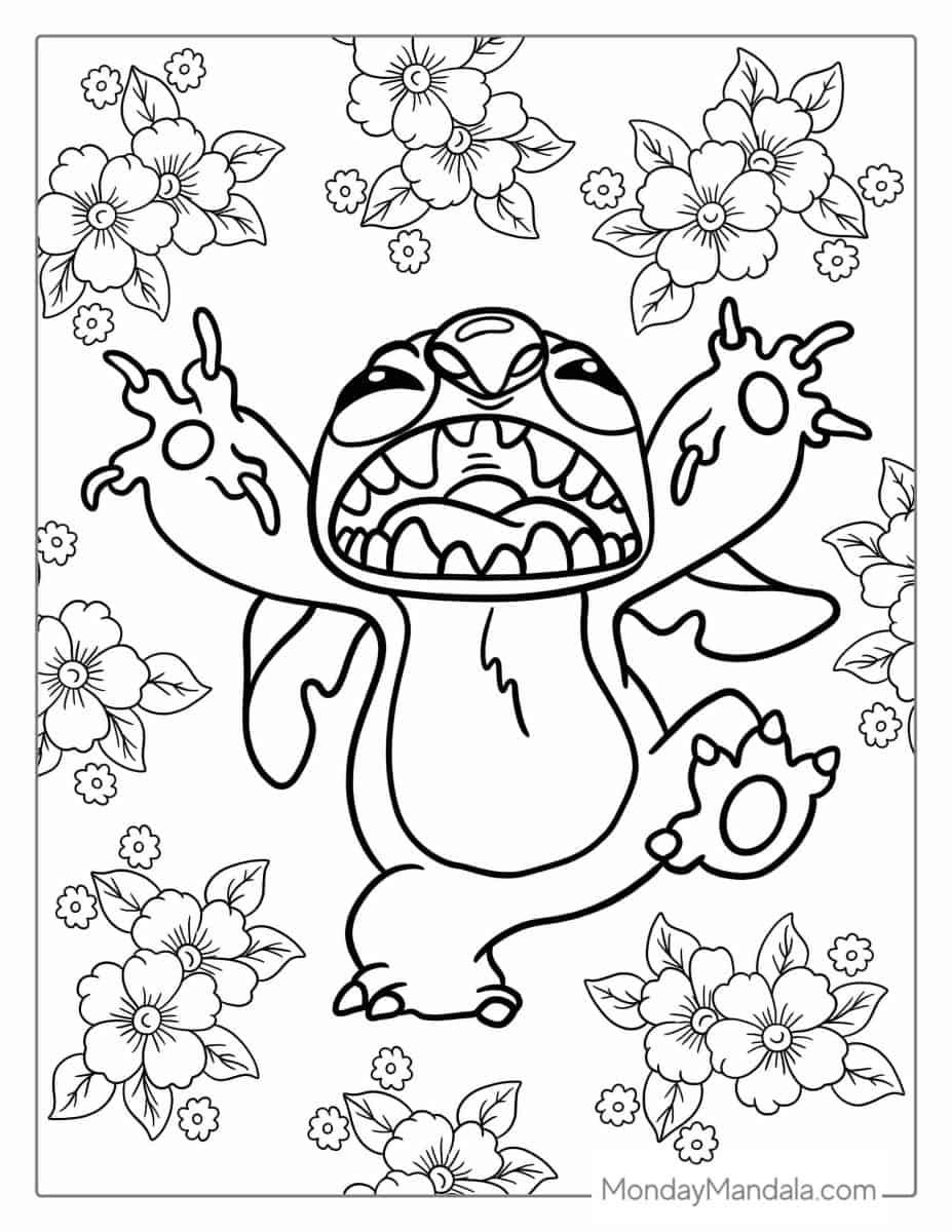 Çocuklar İçin Lilo ve Stitch Boyama Sayfaları 