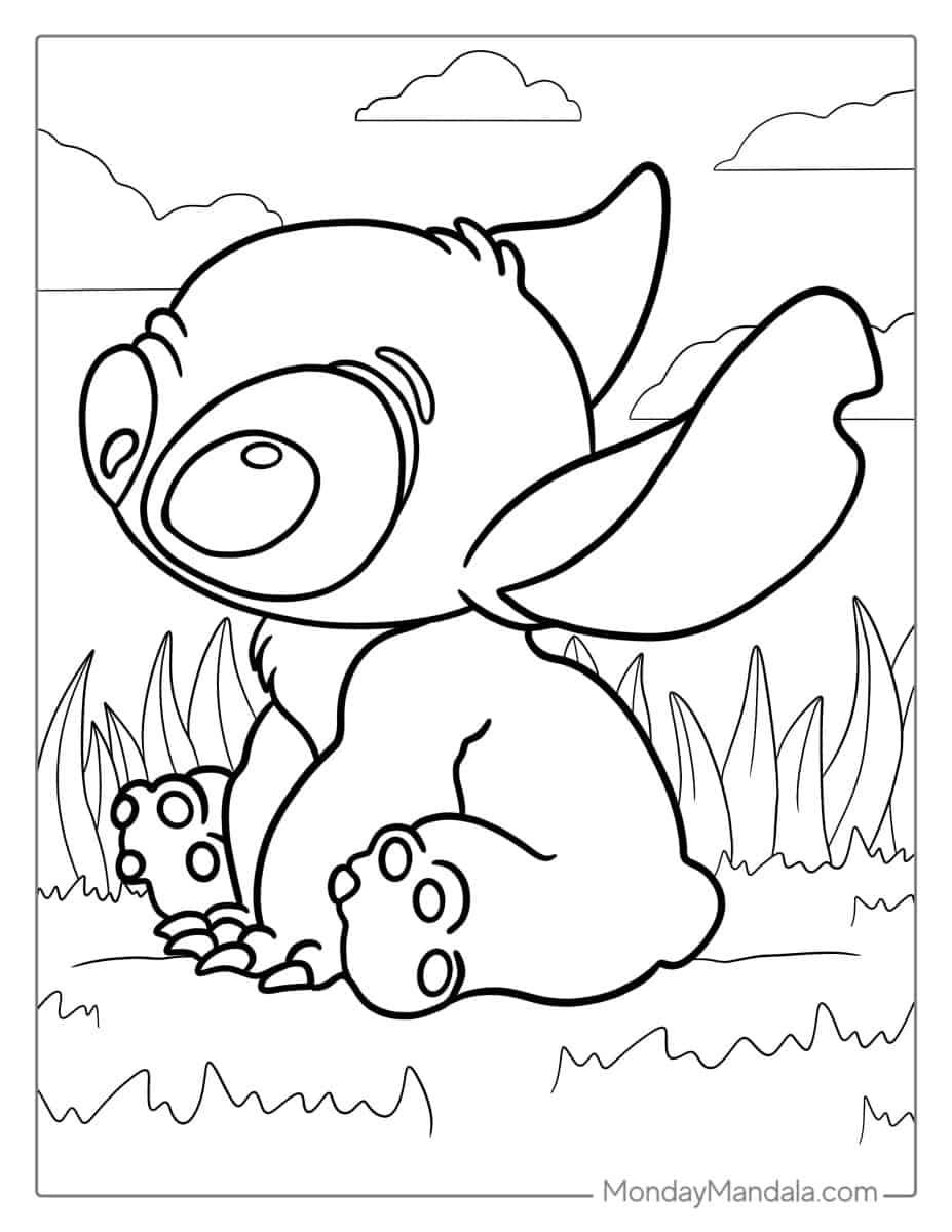 Çocuklar İçin Lilo ve Stitch Boyama Sayfaları 