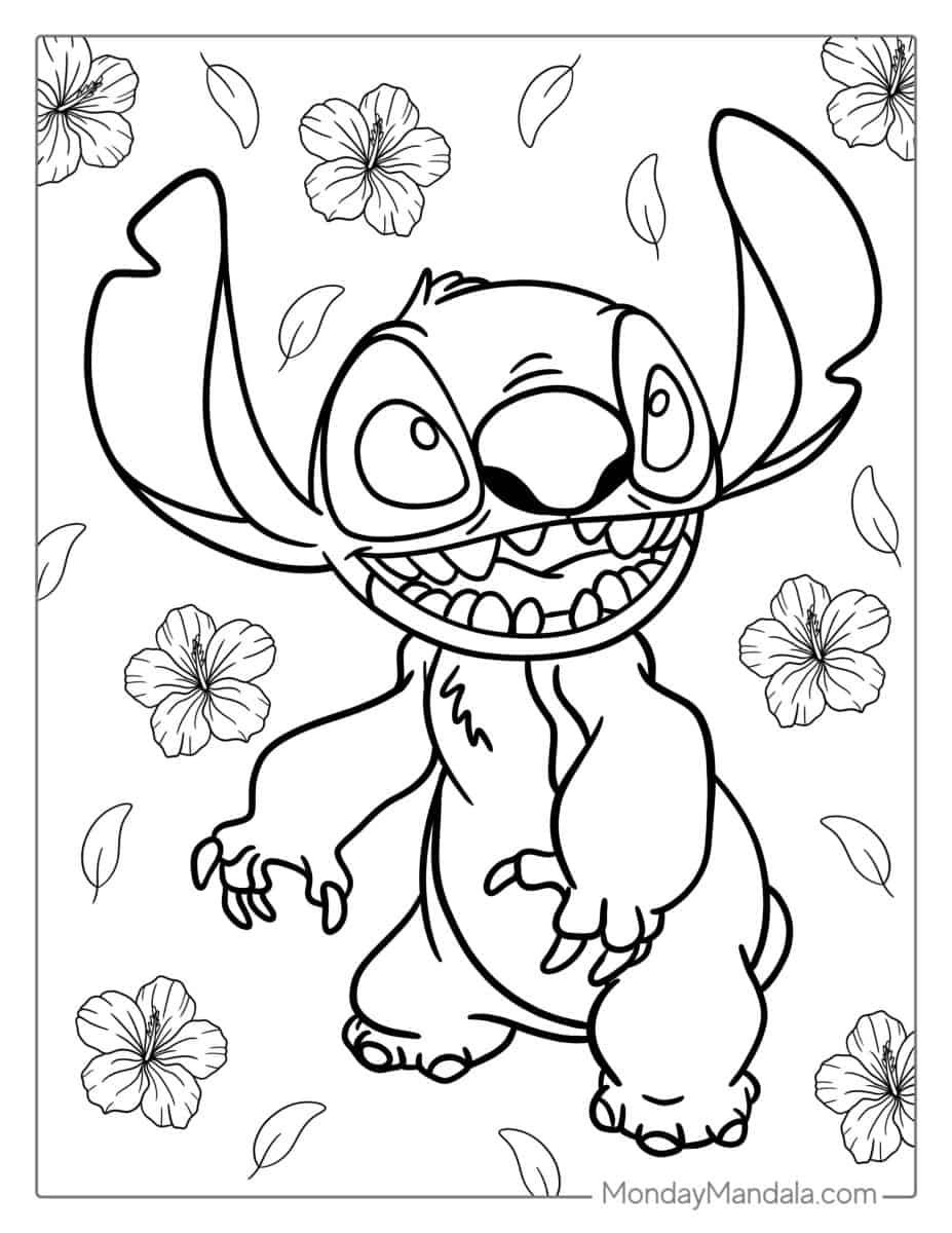 Çocuklar İçin Lilo ve Stitch Boyama Sayfaları 