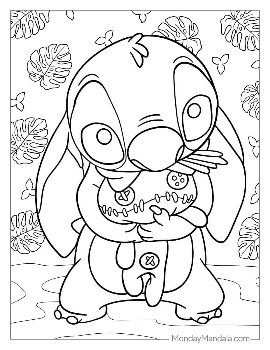 Çocuklar İçin Lilo ve Stitch Boyama Sayfaları 