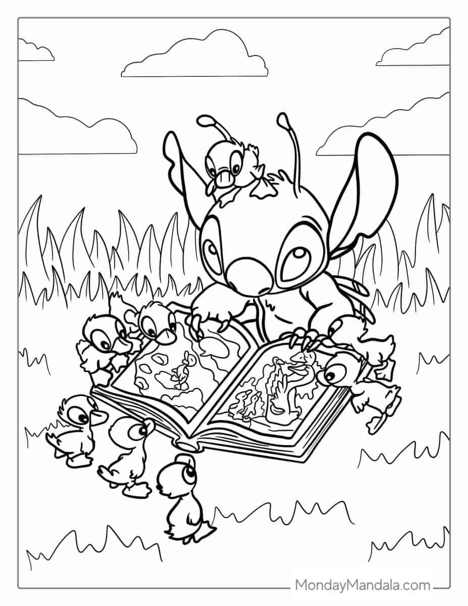 Çocuklar İçin Lilo ve Stitch Boyama Sayfaları 