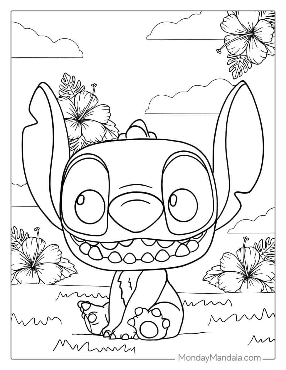 Çocuklar İçin Lilo ve Stitch Boyama Sayfaları 