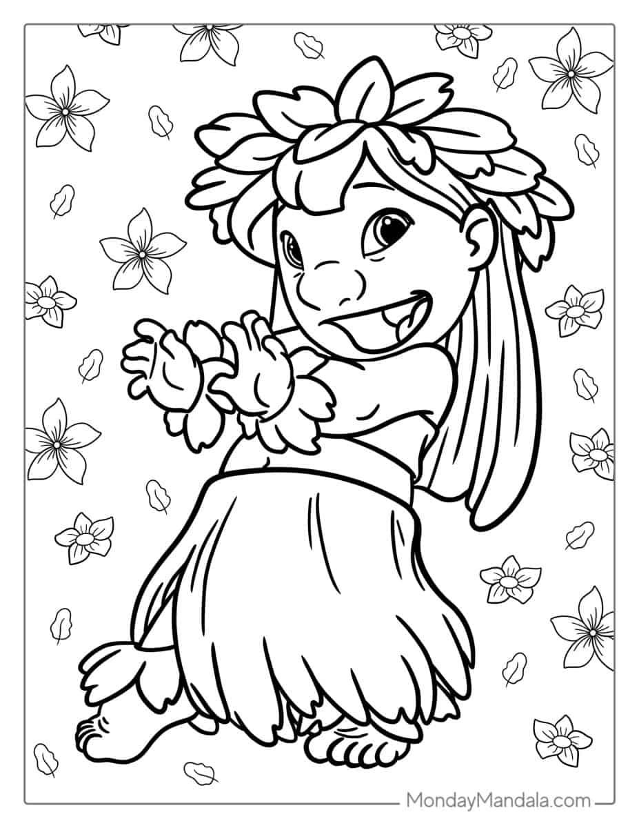 Çocuklar İçin Lilo ve Stitch Boyama Sayfaları 