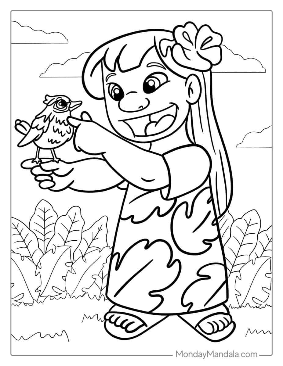 Çocuklar İçin Lilo ve Stitch Boyama Sayfaları 