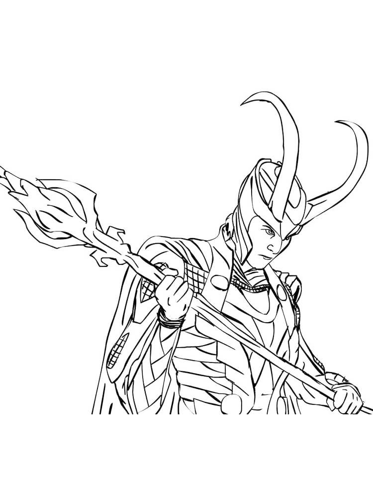 Çocuklar İçin Loki Boyama Sayfaları 