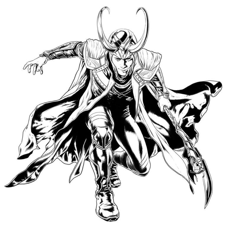 Çocuklar İçin Loki Boyama Sayfaları 