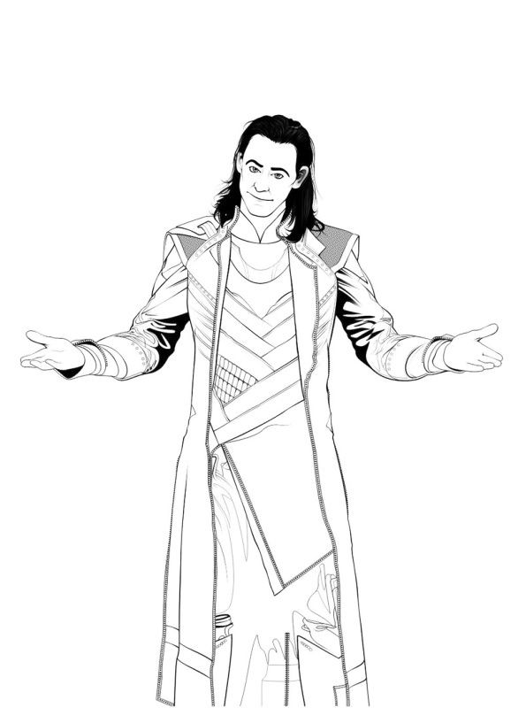 Çocuklar İçin Loki Boyama Sayfaları 