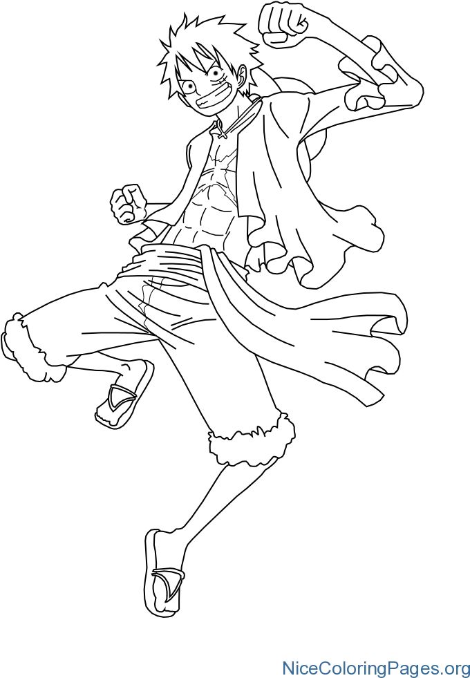 Çocuklar İçin Luffy Boyama Sayfaları 