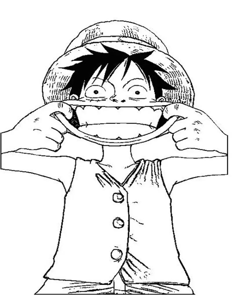 Çocuklar İçin Luffy Boyama Sayfaları 