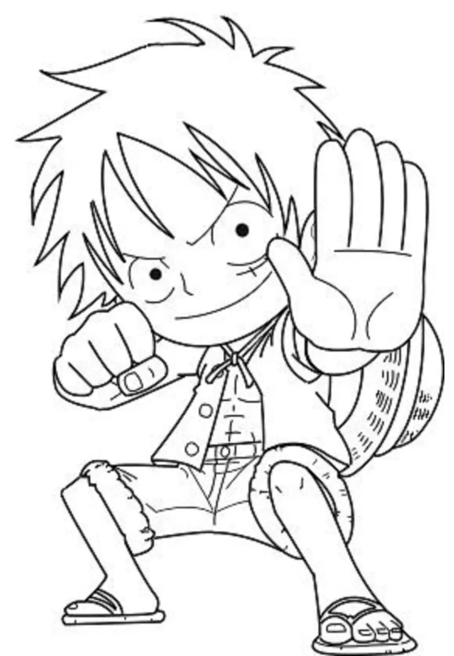 Çocuklar İçin Luffy Boyama Sayfaları 